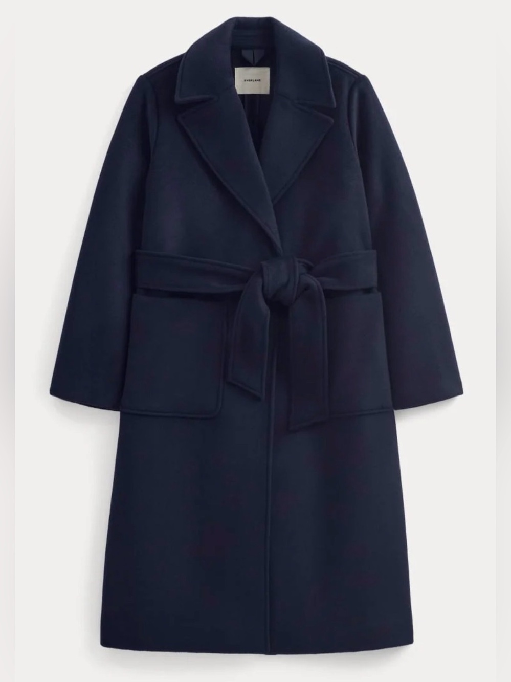 Everlane Rewool Belted Blanket Coat Navy